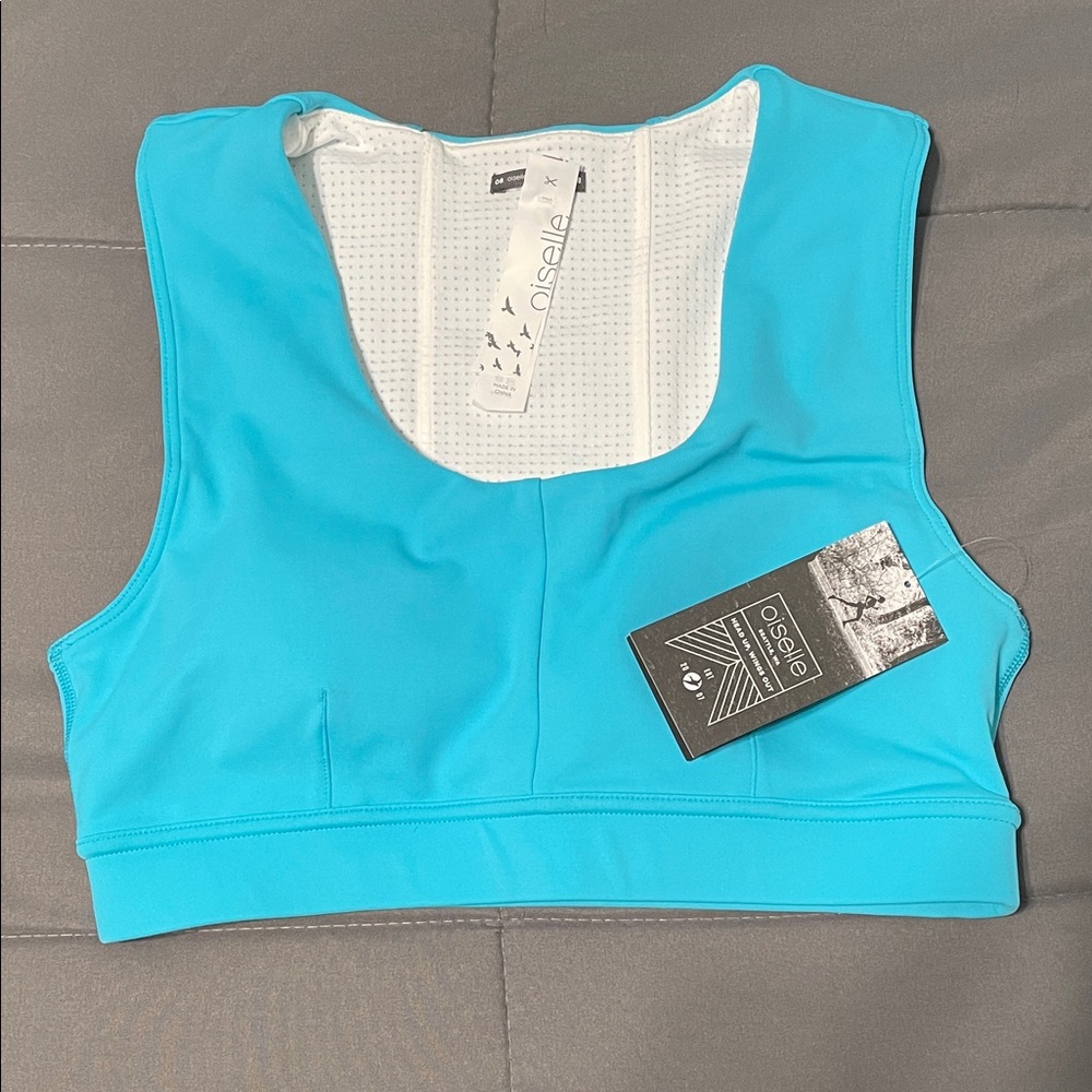 Oiselle Robin Blue Flyout Bra